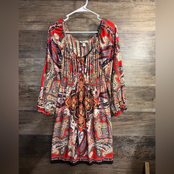 Boston Proper Dresses & Skirts - Boston Proper Multicolor Paisley Long‎ Sleeve Dress